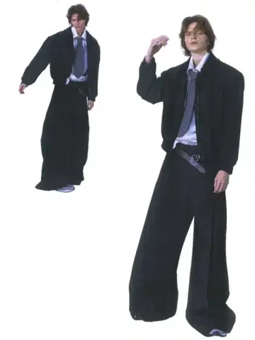 FaxCopyExpress 프론트 와이드 레그 트라우저 S