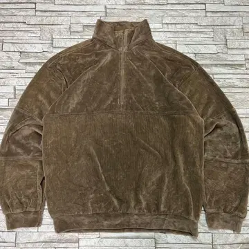 80s 빈티지 벨로아 니트 맨투맨 빈티지 베이지