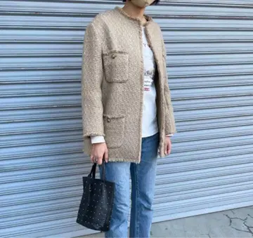 미라 오웬 금장 버튼 썸머 트위드 자켓 사이즈 1