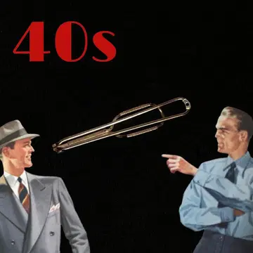 빈티지 넥타이 핀 영국 클립 수트 레트로 40s