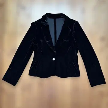 블랙 벨벳 테일러드 자켓