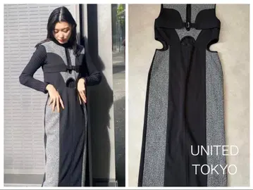 [ UNITED TOKYO ] 슬리브리스 롱 원피스