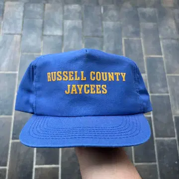 80s USA제 데드스탁 야구 모자 기업 구제 의류 파랑