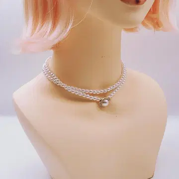 목걸이 모조 진주 2연 초커 A 한국