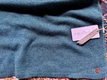 수입 캐시미어 니트 머플러 플라스 멜란지 그린