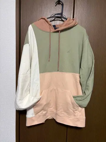 STAPLE 올리브 그린 베이지 후드 부착 후드티