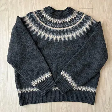 Dessin 노르딕 무늬 크루넥 스웨터