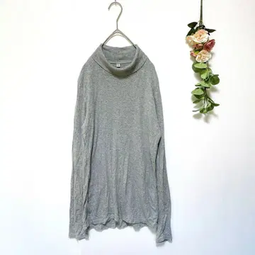 [ UNIQLO ] 유니클로 리브 하이넥 T 터틀넥 그레이 ( M )