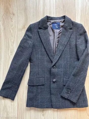 Adam et Rope' 그레이 계열 체크 무늬 테일러드 자켓