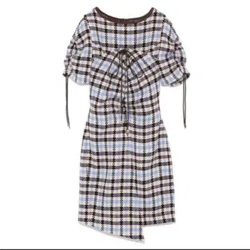 체크 레이어드 베어 원피스 스나이델