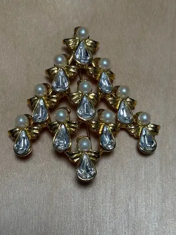 빈티지 크리스마스 트리 브로치