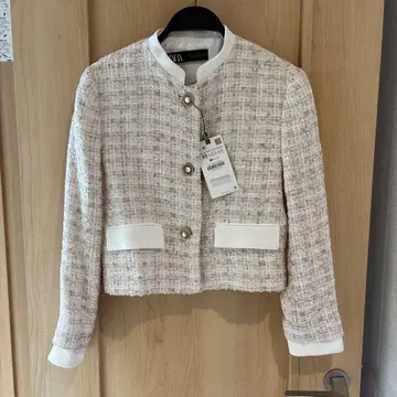 ZARA 노카라 자켓 XS 화이트 계열