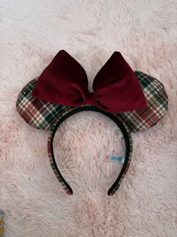 도쿄 디즈니 리조트 체크 무늬 머리띠