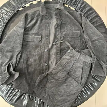 그레이 코듀로이 셔츠 자켓 & 팬츠 세트 GU