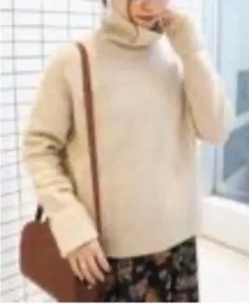 SLOBE IENA 라쿤 혼방 터틀 니트 풀오버 램스울 스웨터