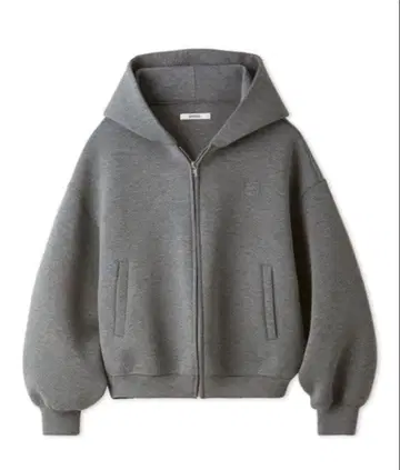 새상품급 SNIDEL 스나이델 엠보싱 로고 후디 그레이