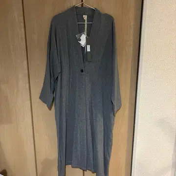 미사용 새상품 08mab 더블 거즈 롱 코트 그레이