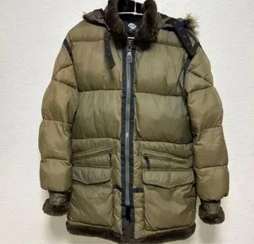 Prms 올리브색 후드 부착 다운 자켓