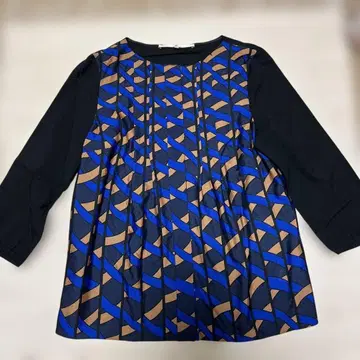 기하학 패턴 오부 소매 튜닉 M