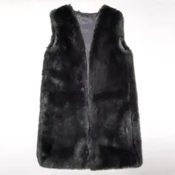 새상품급 라운지 드레스 에코 퍼 베스트 롱베스트