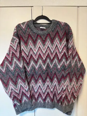 BAYFLOW 샤기 니트 헤링본 무늬