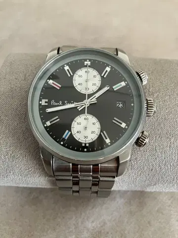 작동 Paul Smith 크로노그래프 남성용 QZ 손목시계 배터리 새상품