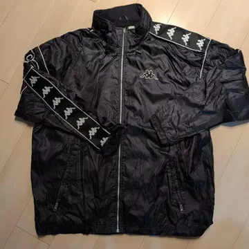 [ 초레어 ] 90s Kappa 카파 나일론 자켓 자수 로고 블랙