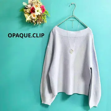 OPAQUE.CLIP 도쿄 보트넥 니트 부풀린 소매