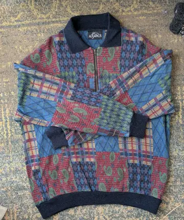 ALBAITROS 멀티 컬러 집업 스웨터 M 사이즈 상당