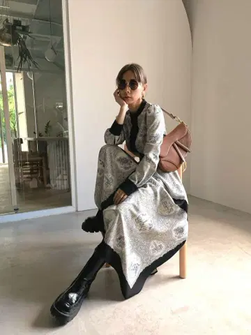 LANDSCAPE SCARF DRESS ameri vintage