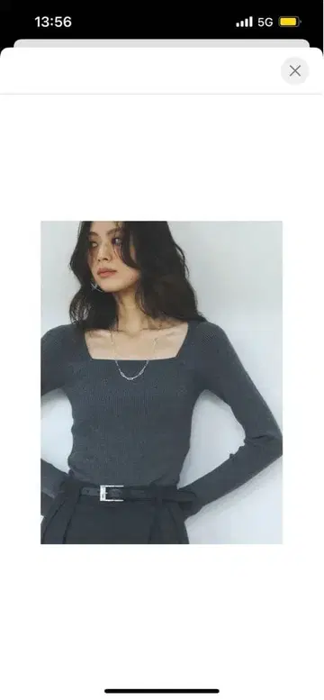 [] 실크 캐시미어 블렌드 데콜테 리브 니트