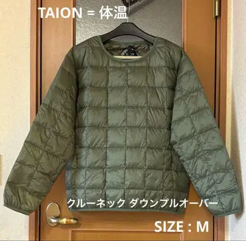 [ 레어 / 미사용 ] TAION=체온 크루넥 다운 풀오버 M