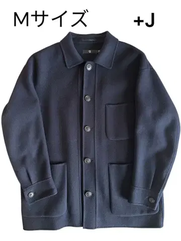 유니클로 +J 울 블렌드 오버 사이즈 셔츠 자켓 네이비 M