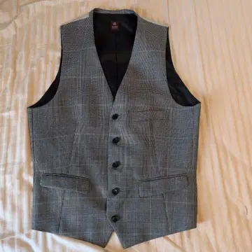 TAKEO KIKUCHI 체크 무늬 포멀 베스트