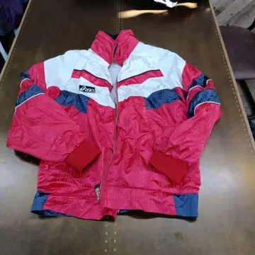 asics 나일론 자켓 빨간색/화이트/파랑