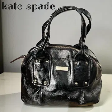 kate spade 케이트 스페이드 핸드백 패턴트 레더 블랙