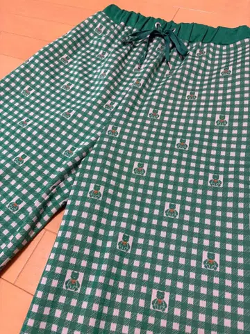 디디지지 자카드 팬츠 곰 체크 무늬