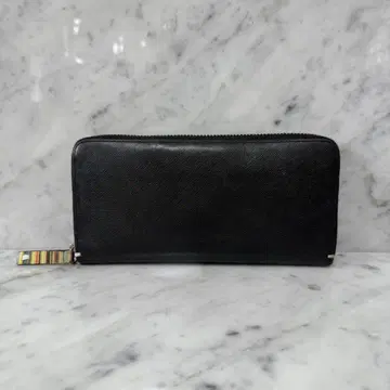 폴스미스 천연 가죽 가죽 블랙 블랙 장지갑 로고