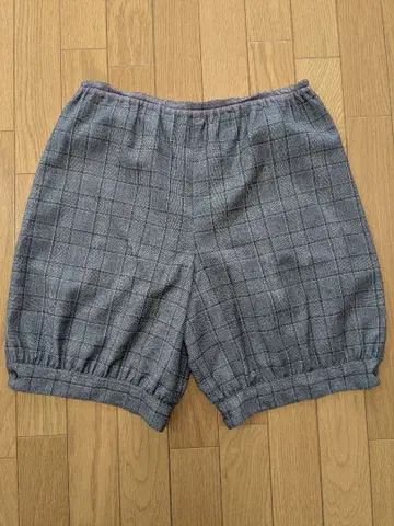 로코줄리 하프 팬츠 그레이 체크 무늬