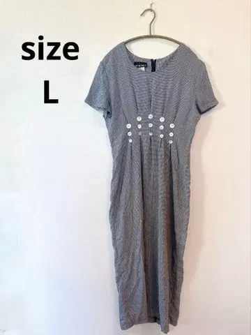 선착순! MY MICHELLE [ L ] 체크 무늬 반팔 롱 원피스