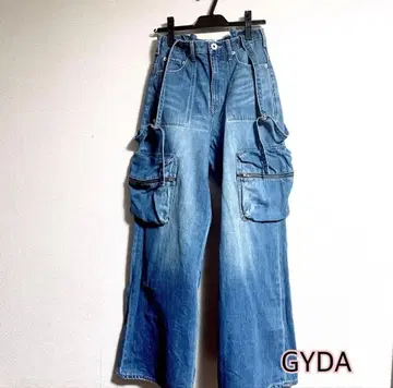 GYDA 제이다 팬츠 데님 팬츠 카고 팬츠 서스펜더 포함