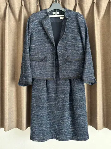 네이비 트위드풍 셋업