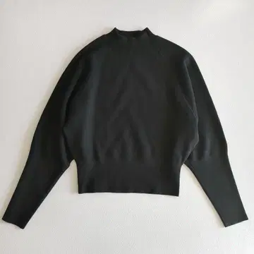 캬바쿠라 니트 캐시미어 혼방 래글런 슬리브 돌먼 블랙 F