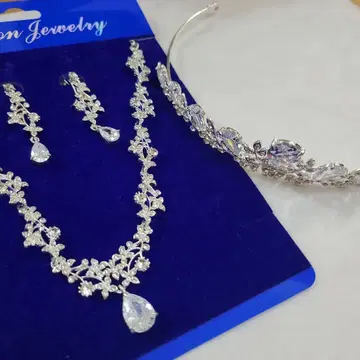 브라이덜 액세서리 세트 티아라 목걸이 귀찌