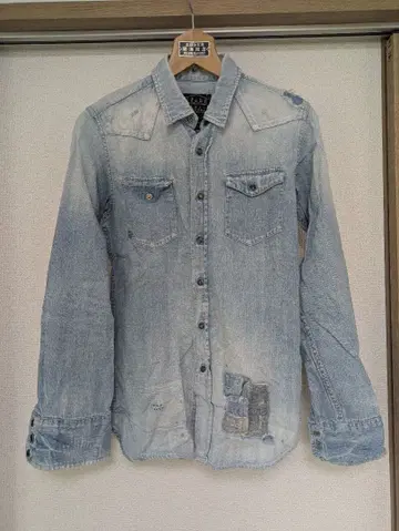 데님 셔츠 KURO 데미지 가공 있음