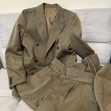 브라운 수트 상하의 세트 와이드 팬츠 9호