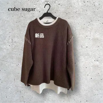 cube sugar 브라운 니트 스웨터 새상품