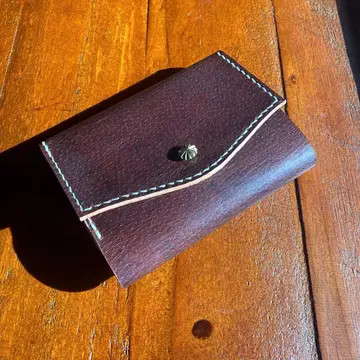 천연 가죽 지갑 올 가죽 손바느질 컴팩트 가죽 공예 핸드메이드