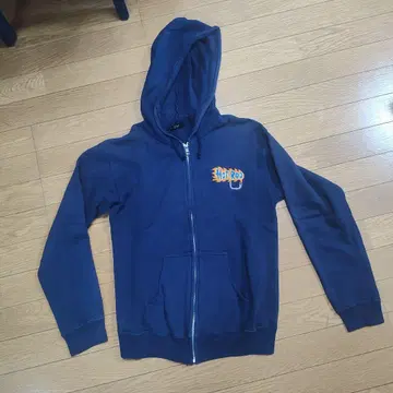 OZON HOT-ROD 자수 네이비 후드티