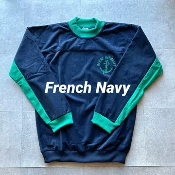 데드스탁 프랑스 해군 VELVETEEN (벨벳) 스웨트 셔츠 네이비 그린
